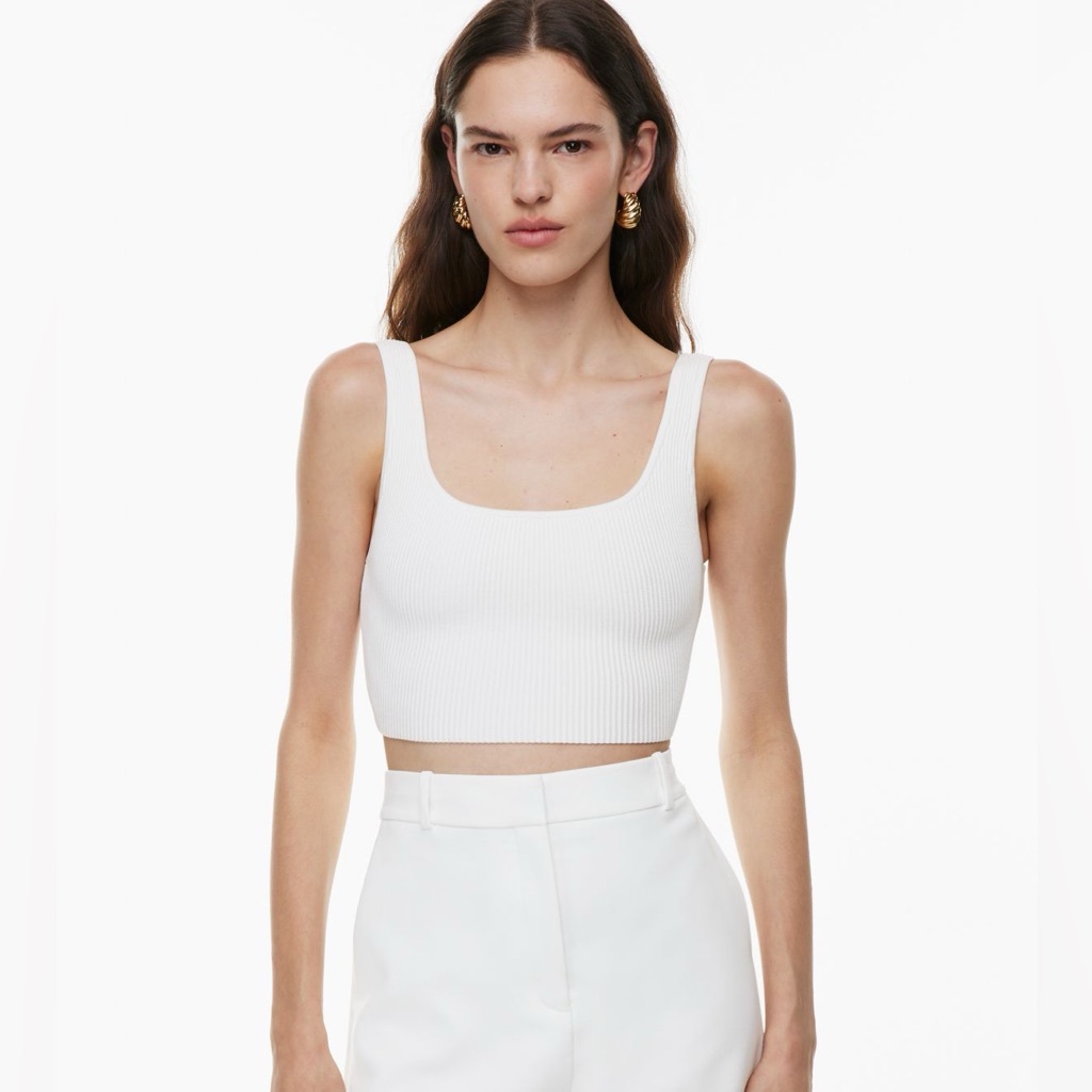 Aritzia Babaton Sculpt Knit Squareneck Cropped Tank